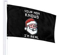 Bandiera 3 X 5 La mamma sa che sono davvero ammiccante Babbo Natale 100% poliestere Bandiere traslucide a strato singolo 90 x 150 cm - Banner 3 'X 5'