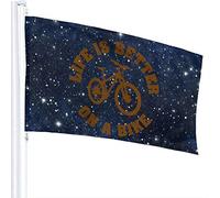 Bandiera 3 x 5 Life Is Better On A Bike Bandiere traslucide monostrato 100% poliestere 90 x 150 cm - Banner 3' X 5'