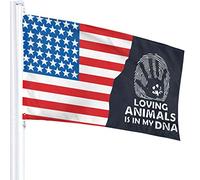 Bandiera 3 X 5 LOVING ANIMALS IS IN MY DNA Bandiere traslucide monostrato 100% poliestere 90 x 150 cm