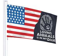 Bandiera 3 X 5 LOVING ANIMALS IS IN MY DNA Bandiere traslucide monostrato 100% poliestere 90 x 150 cm