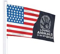 Bandiera 3 X 5 LOVING ANIMALS IS IN MY DNA Bandiere traslucide monostrato 100% poliestere 90 x 150 cm