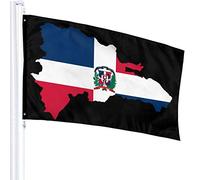 Bandiera 3 X 5 Mappa Repubblica Dominicana Bandiera 100% Poliestere Bandiere Traslucide Singolo Strato 90 X 150 Cm - Striscione 3' X 5'