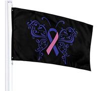 Bandiera 3 X 5 Nastro Cancro Alla Tiroide 100% Poliestere Singolo Strato Bandiere Traslucide 90 X 150 Cm - Striscione 3' X 5'