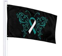 Bandiera 3 X 5 Nastro Cancro Cervicale 100% Poliestere Singolo Strato Bandiere Traslucide 90 X 150 Cm - Striscione 3' X 5'