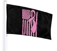 Bandiera 3 X 5 Nastro Consapevolezza Del Cancro Al Seno Bandiera Americana 100% Poliestere Bandiere Traslucide Singolo Strato 90 X 150 Cm
