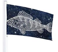 Bandiera 3 X 5 Pesce Sagoma 100% Poliestere Singolo Strato Bandiere Traslucide 90 X 150 Cm - Striscione 3' X 5'