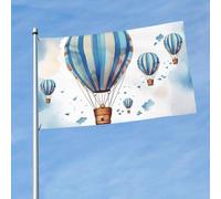 Bandiera 3 x 5 piedi, bandiere divertenti a forma di mongolfiera blu, bandiere da giardino per tutte le stagioni, bandiere resistenti per esterni, bandiere per tutte le stagioni, bandiere per la decor