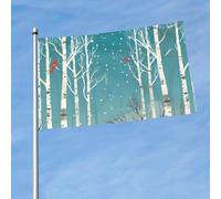 Bandiera 3 x 5 piedi Buon Natale Albero di Betulla Bandiere divertenti Bandiere da giardino per le vacanze per tutte le stagioni Bandiere resistenti per esterni Bandiera per tutte le stagioni per deco