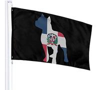 Bandiera 3 X 5 Pitbull patriottico Bandiera della Repubblica Dominicana 100% poliestere Bandiere traslucide monostrato 90 x 150 cm