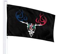 Bandiera 3 X 5 Repubblica Dominicana Bandiera Cervo Cranio 100% Poliestere Bandiere Traslucide Singolo Strato 90 X 150 Cm