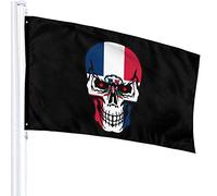 Bandiera 3 X 5 Repubblica Dominicana Bandiera Teschio 100% Poliestere Bandiere Traslucide Singolo Strato 90 X 150 Cm - Striscione 3' X 5'