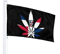 Bandiera 3 X 5 Repubblica Dominicana Bandiera Weed Leaf 100% poliestere Bandiere traslucide monostrato 90 x 150 cm