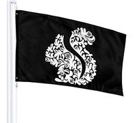 Bandiera 3 X 5 Scoiattolo Con Fiore Bandiere Traslucide Singolo Strato 100% Poliestere 90 X 150 Cm - Striscione 3' X 5'