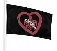 Bandiera 3 X 5 Sea Turtle Dive Heart 100% Poliestere Singolo Strato Bandiere Traslucide 90 X 150 Cm - Striscione 3' X 5'