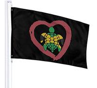 Bandiera 3 X 5 Sea Turtle Jamaica Heart 100% Poliestere Singolo Strato Bandiere Traslucide 90 X 150 Cm - Striscione 3' X 5'