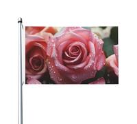 Bandiera 3 x 5Ft Doppio Lato Esterno Giardino Bandiera Verticale Casa Bandiera Amore Rosa Petalo di Benvenuto Bandiera Vacanza Banner Bandiere Decorative Yard Flag per Outdoor Portico Giardini Yard