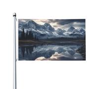 Bandiera 3 x 5Ft Doppio Lato Esterno Giardino Bandiera Verticale Casa Bandiera Riflessione Di Nuvole E Montagne Bandiera di Benvenuto Bandiera Vacanza Banner Bandiere Decorative Yard Flag per Outdoor