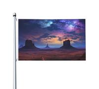 Bandiera 3 x 5Ft Doppio Lato Esterno Giardino Bandiera Verticale Casa Nebulosa nel Deserto Monumento Valle Paesaggio Bandiera di Benvenuto Bandiera Vacanza Banner Bandiere Decorative Yard Flag per