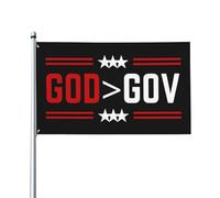 Bandiera 3x5 "Dio è più grande del governo" - Bandiera da esterno con occhielli con messaggio cristiano Gesù 2024