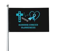 Bandiera 3x5 Ft Bandiere per la consapevolezza del cancro ovarico Striscione dai colori vivaci con occhielli in ottone per decorazioni per interni ed esterni