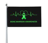 Bandiera 3x5 Ft Bandiere per la consapevolezza del midollo osseo Bandiere del battito cardiaco Striscione dai colori vivaci con occhielli in ottone per decorazioni per interni ed esterni