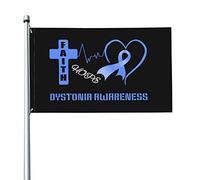 Bandiera 3x5 Ft Bandiere per la consapevolezza della distonia Banner dai colori vivaci con occhielli in ottone per decorazioni per interni ed esterni