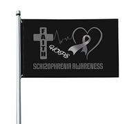 Bandiera 3x5 Ft Bandiere per la consapevolezza della schizofrenia Banner dai colori vivaci con occhielli in ottone per decorazioni per interni ed esterni
