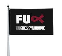 Bandiera 3x5 Ft Bandiere per la consapevolezza della sindrome di Hughes Banner dai colori vivaci con occhielli in ottone per decorazioni per interni ed esterni