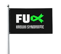 Bandiera 3x5 Ft Bandiere per la consapevolezza della sindrome di Kabuki Banner dai colori vivaci con occhielli in ottone per decorazioni per interni ed esterni