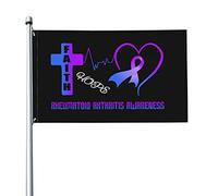 Bandiera 3x5 Ft Bandiere per la sensibilizzazione sull'artrite reumatoide Banner dai colori vivaci con occhielli in ottone per decorazioni per interni ed esterni