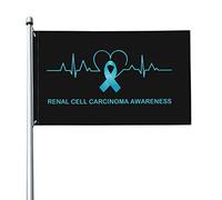 Bandiera 3x5 Ft Carcinoma a cellule renali Consapevolezza Bandiere del battito cardiaco Banner a colori vivaci con occhielli in ottone per decorazioni per interni ed esterni