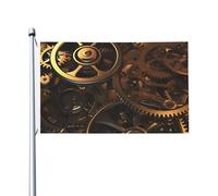 Bandiera 3X5 Ft Cool Steampunk Gears Bandiera Casa Bandiera Divertente Festività Banner Doppio Lato Verticale Esterna Bandiera Estiva Giardino Bandiere con Occhielli in Ottone Grande Yard Bandiera per