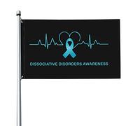 Bandiera 3x5 Ft Disturbi dissociativi Consapevolezza Bandiere del battito cardiaco Banner dai colori vivaci con occhielli in ottone per decorazioni per interni ed esterni
