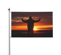 Bandiera 3X5 Ft Man Horizon Sun Flag House Flag Funny Holiday Banner Double Sided Vertical Outdoor Flag Summer Garden Flags with Brass Grommets Large Yard Flag for Outdoor Indoor Home Decor