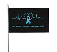 Bandiera 3x5 Ft Nevralgia del trigemino Consapevolezza Bandiere del battito cardiaco Banner a colori vivaci con occhielli in ottone per decorazioni per interni ed esterni