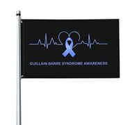 Bandiera 3x5 Ft Sindrome di Guillain Barre Consapevolezza Bandiere del battito cardiaco Banner a colori vivaci con occhielli in ottone per decorazioni per interni ed esterni