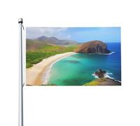Bandiera 3X5 Ft Vista di Due Spiagge Bandiera Casa Bandiera Divertente Festività Banner Doppio Lato Verticale Esterna Bandiera Estiva Giardino Bandiere con Occhielli in Ottone Grande Yard Bandiera per