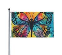 Bandiera 3x5 piedi, bandiera bifacciale, bandiera esterna a farfalla, bandiera tie-dye divertente, striscioni di benvenuto per il giardino di casa