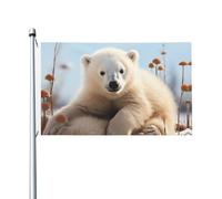 Bandiera 3x5 piedi, bandiera bifacciale per esterni, simpatici animali orsi polari, divertente bandiera da giardino, striscioni di benvenuto per il giardino di casa