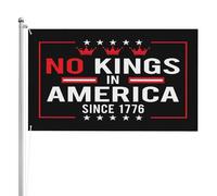 Bandiera 3x5 piedi "No King In America Since 1776" 8647 Bandiere di protesta per la democrazia per esterni, bifacciali, a 3 strati, per giardino, striscione