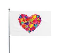 Bandiera 3x5 piedi primavera estate per esterni cuore colorato 1 striscione con occhielli in poliestere personalizzato giardino casa decorazione per la casa vacanze per cortile prato veranda