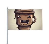 Bandiera 3x5ft Banner Decorazione Bandiera Esterna Caffè Colorato Tazza di Acqua Bandiera 200D Pesante Cortile di Benvenuto Bandiere Poliestere Yard Bandiere Grandi per Interni Esterni Decorazione