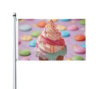Bandiera 3x5Ft Doppio Lato Esterno Giardino Bandiera Verticale Casa Bandiera Molti gelato colorato Bandiera di Benvenuto Bandiera Vacanza Banner Bandiere Decorative Yard Flag per Outdoor Portico