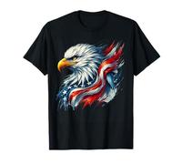 Bandiera 4 luglio USA Flag Bald Eagle Patriotic Pride Uomini Ragazzi Maglietta
