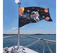 Bandiera 4 x 6 piedi, bandiera divertente con astronauta, bandiere spaziali, bandiere da giardino per tutte le stagioni, bandiere resistenti per esterni, bandiera per tutte le stagioni, decorazione pe