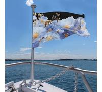 Bandiera 4 x 6 piedi con fiori blu e api, bandiere divertenti, bandiere da giardino per tutte le stagioni, bandiere resistenti per esterni, bandiera per tutte le stagioni, decorazione per dormitori,