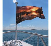 Bandiera 4 x 6 piedi con porto per barche al tramonto, bandiere divertenti, bandiere da giardino per tutte le stagioni, bandiere resistenti per esterni, bandiere per tutte le stagioni, decorazioni per