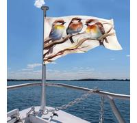 Bandiera 4 x 6 piedi con uccelli che riposano su un ramo di albero, bandiere divertenti, bandiere da giardino per tutte le stagioni, bandiere resistenti per esterni, bandiera per tutte le stagioni, de