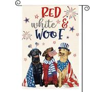 Bandiera 4Th Of July Dogs Memorial Day Independence Day Bandiera Della Brezza Resistente Alle Intemperie Striscione All'Aperto, Per Balcone, Giardino, Feste Strada, 30x45cm