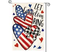 Bandiera 4Th Of July Let Freedom Ring American Stars And Stripes Bandiera Di Benvenuto Tessuto Da Esterno Striscione All'Aperto, Per Balcone, Eventi, Feste Estive, 30x45cm
